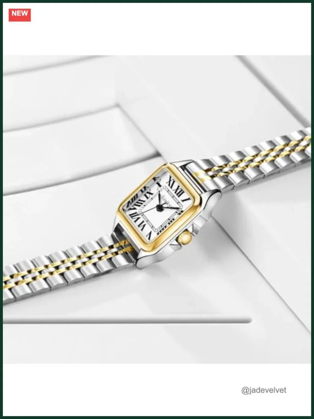 Women's Dress Watch | Square Case | Japanese Movement | Stainless Steel Band